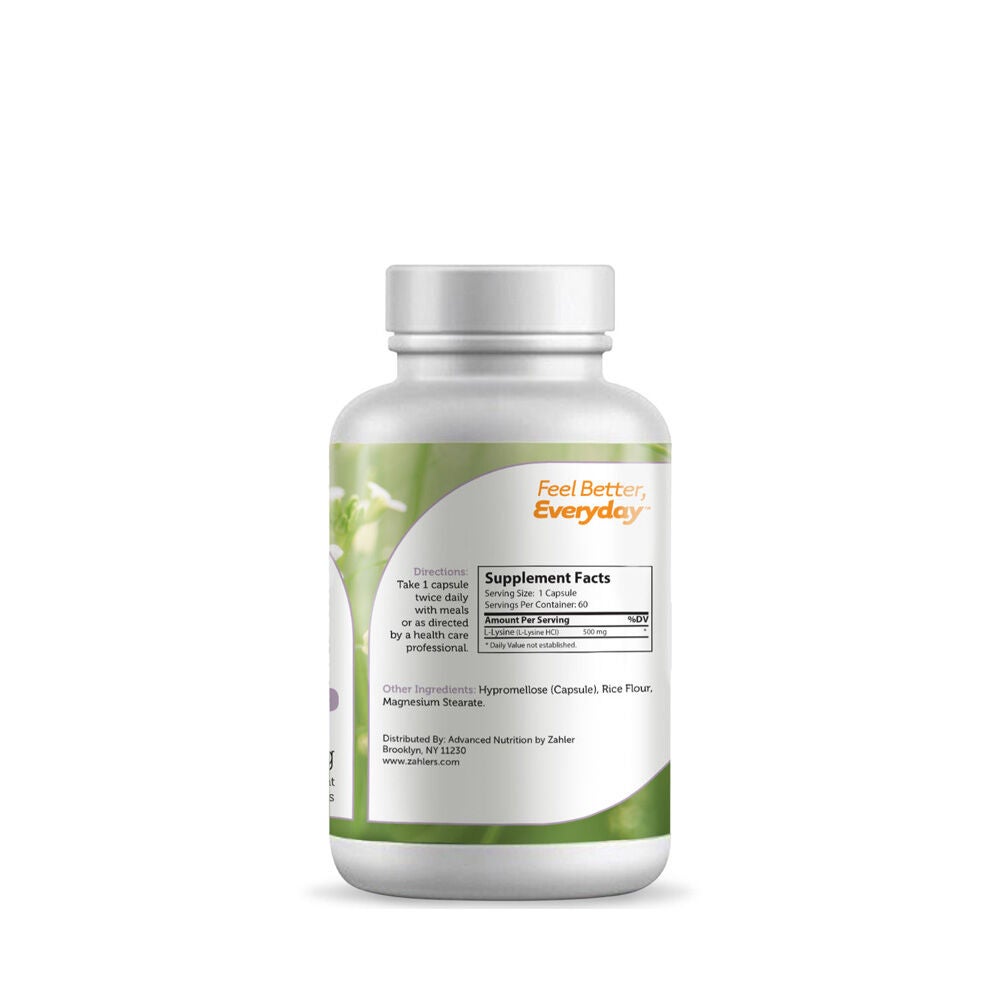 L-Lysine 500mg - 60 Capsules (60 Servings)